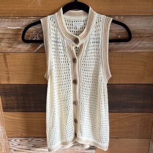 Anthropologie Pilcro knitted sleeveless button down
